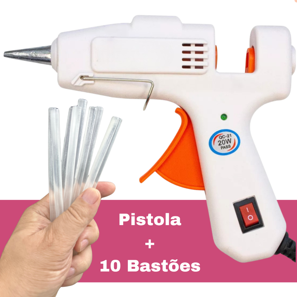 Pistola De Cola Quente Bivolt 110 / 220v Artesanato Profissional 20W ...