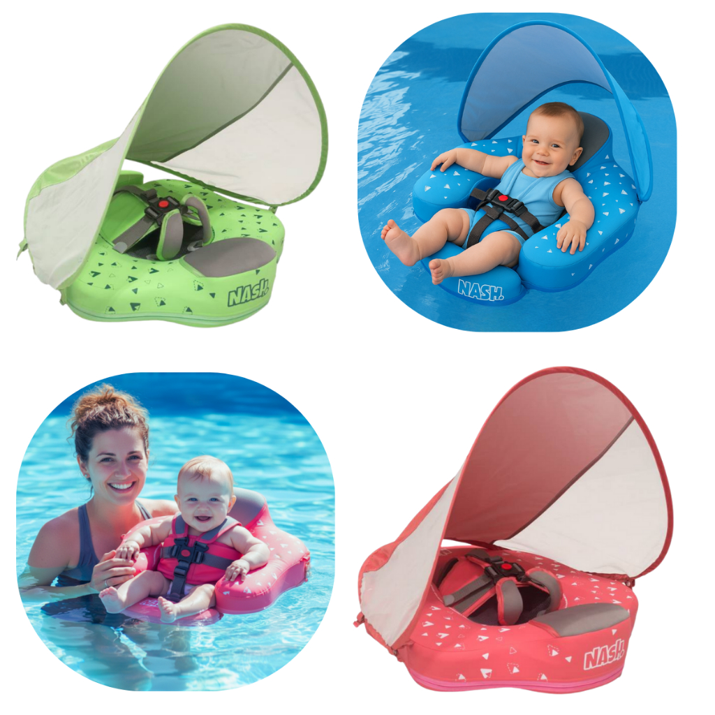 Bóia Flutuador Piscina para Segurança do Bebê com Proteção UV Nash Rosa ...