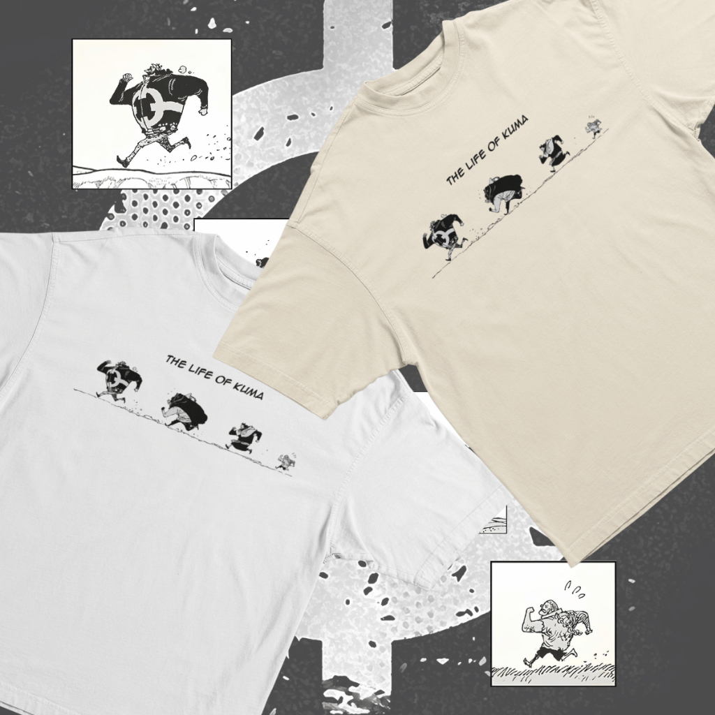 Camiseta Oversized One Piece The Life Of Kuma Anime Mangá