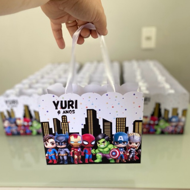 Sacolinha Personalizada Super Heróis - Lembrancinha Festa - Vingadores