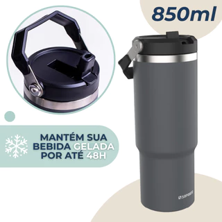 Copo Térmico Garrafa Flip Straw 850ml Jug Everest Cinza Soprano em Oferta na Shopee