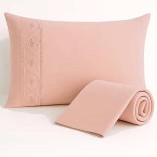 Jogo de Lençol Casal Queen King Size 3 Peças 400 Fios Toque de Algodão Bordado Inglês Ultrassônico em Oferta na Shopee