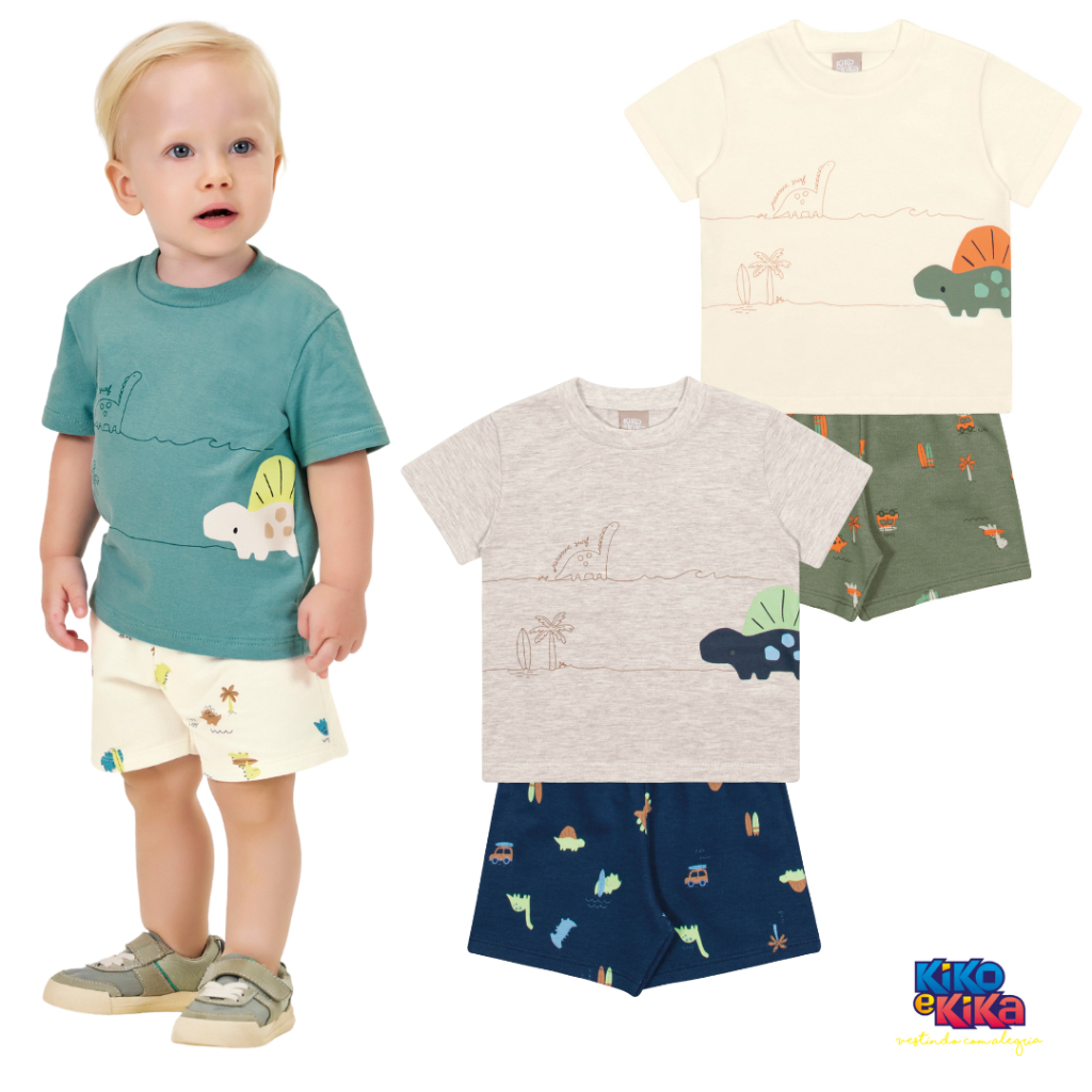 Conjunto Kiko e Kika Infantil Menino baby 3 a 12 meses | Shopee Brasil
