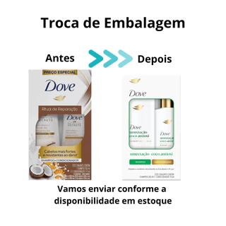 Kit Dove Ritual de Reparação Óleo de Coco e Cúrcuma | Shampoo 350 ml + Condicionador 175 ml