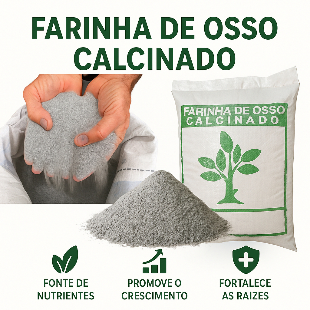 Adubo Orgânico Farinha de Osso 2,5KG Fertilizante Natural para Hortas ...