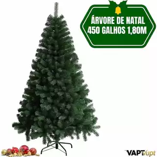 Arvore De Natal 1,80 Metros 450 Galhos Cheia Pinheiro Luxo Base Metal Grande