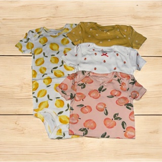 Kit 4 Bodys Manga Curta Bebê Frutas Carter's Importado em Oferta na Shopee