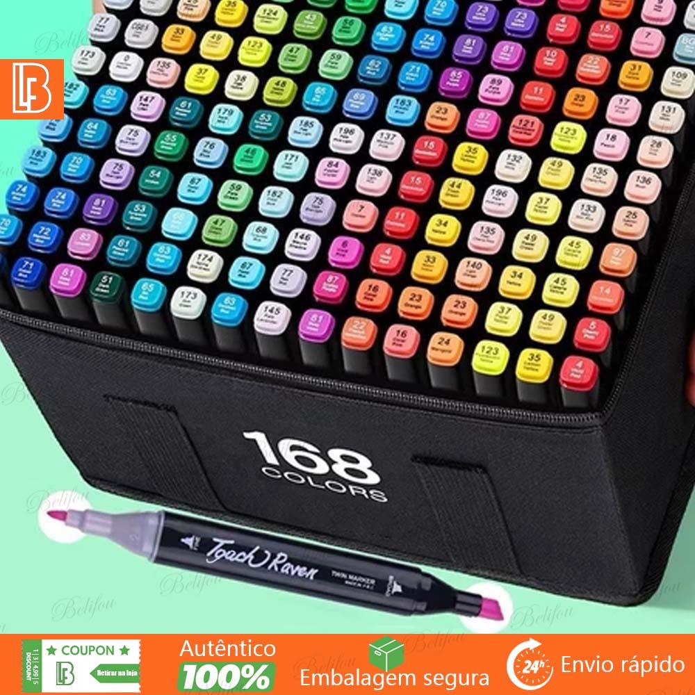 Touch Marker 262 Cores Caneta Dupla Ponta Para Esboço e Pintura