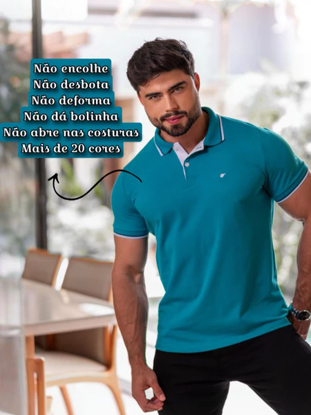 Camisa gola polo masculina original 