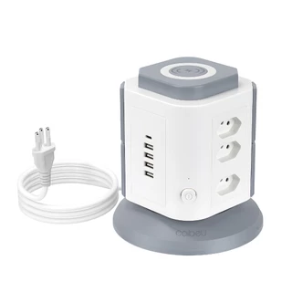 COIBEU Regulador de Energia com 9 Tomadas, USB 2200W