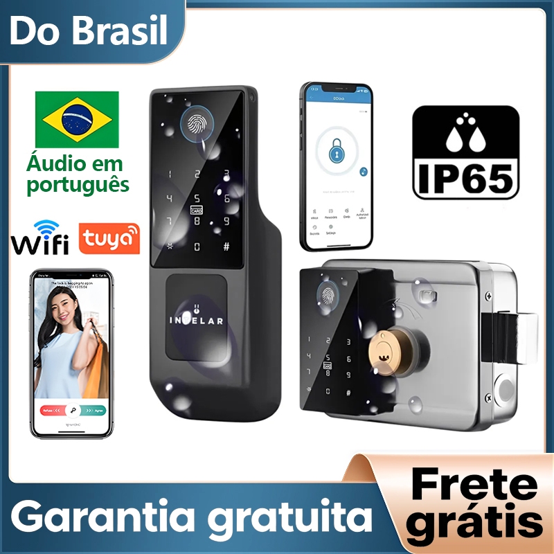 Smarthome Fechadura Digital Biométrica Intelar X6 Com Controle Inteligente De App À Prova D'água IP65 Interno/Externo