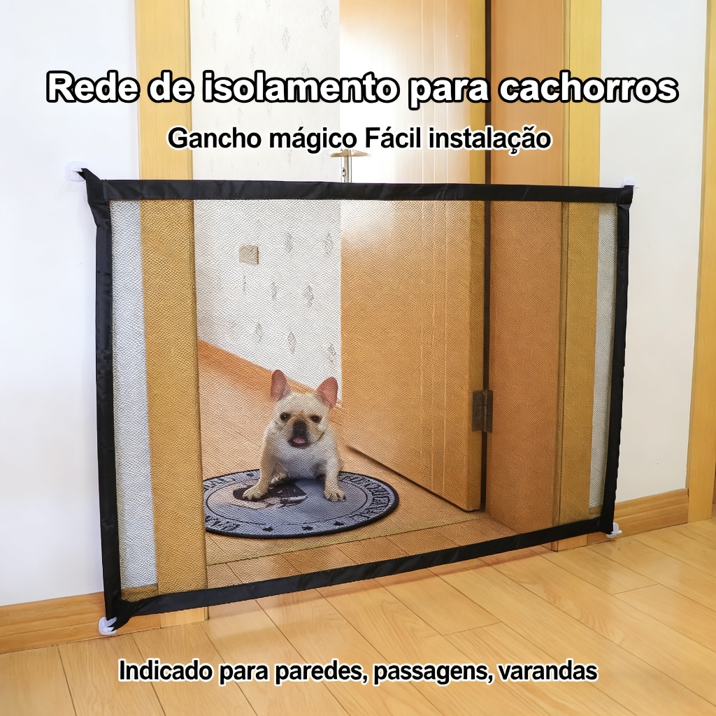 Cerca para Cães e Gatos Tela de Proteção para Portas Removível Premium ...