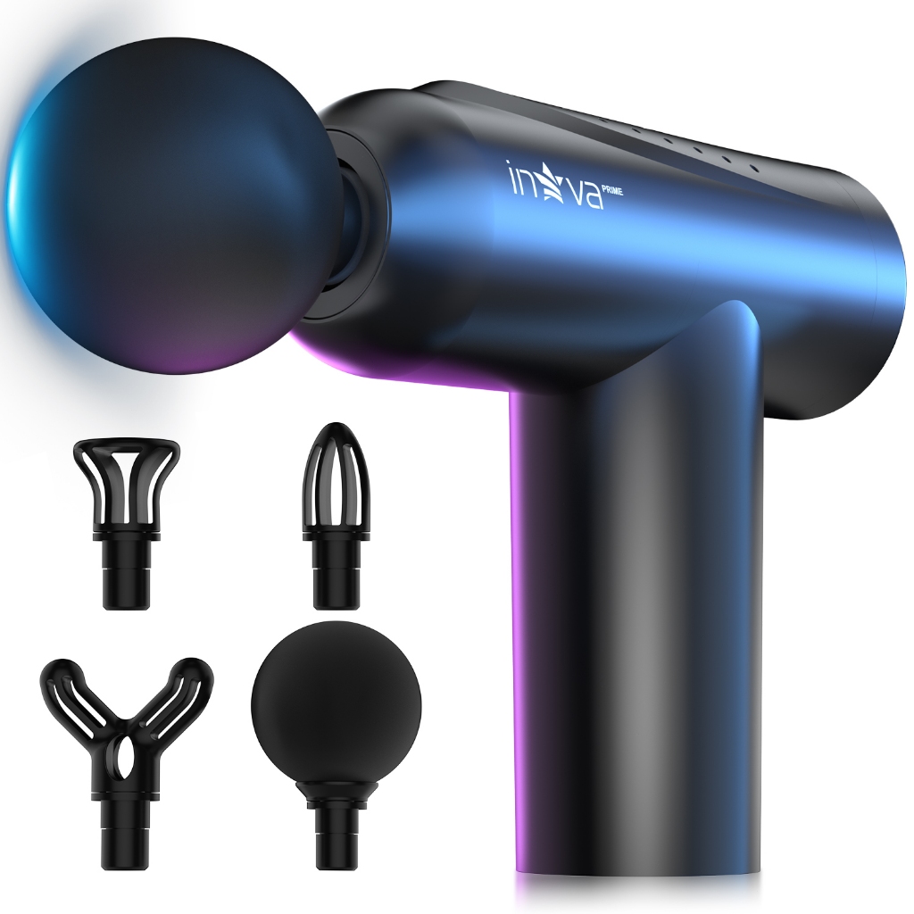 INOVA Pistola Massageadora Elétrica Profissional 6 Acessórios Massagem Tecidos Profundos Muscular