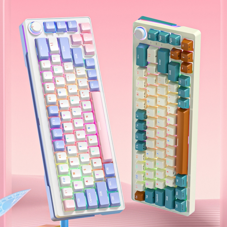 ZIFRIEND ZA68 RGB Teclado Mecânico Hotswap Pink Purple Interruptor