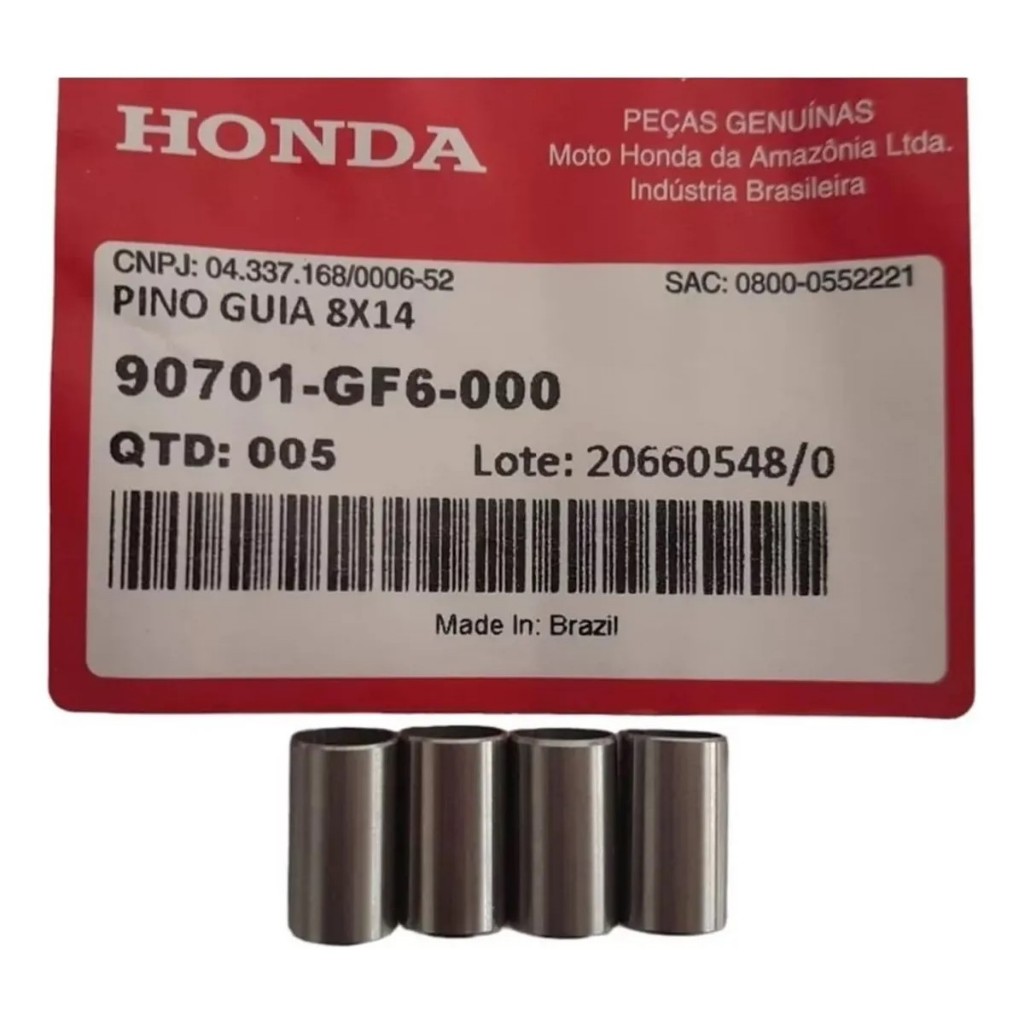 4 Pino Guia Cabeçote Pop 100 07-15 8x14 Honda 90701-gf6-000