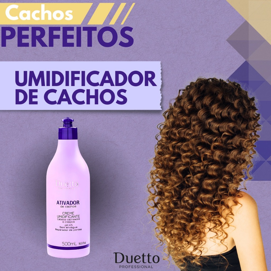 Creme Capilar Ativador Umidificador de Cachos Duetto Professional 500ml ...