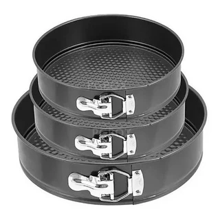 Kit 3 Formas com Fundo Removível Antiaderente - para Torta Bolo Assadeira Bolos Tortas Redonda