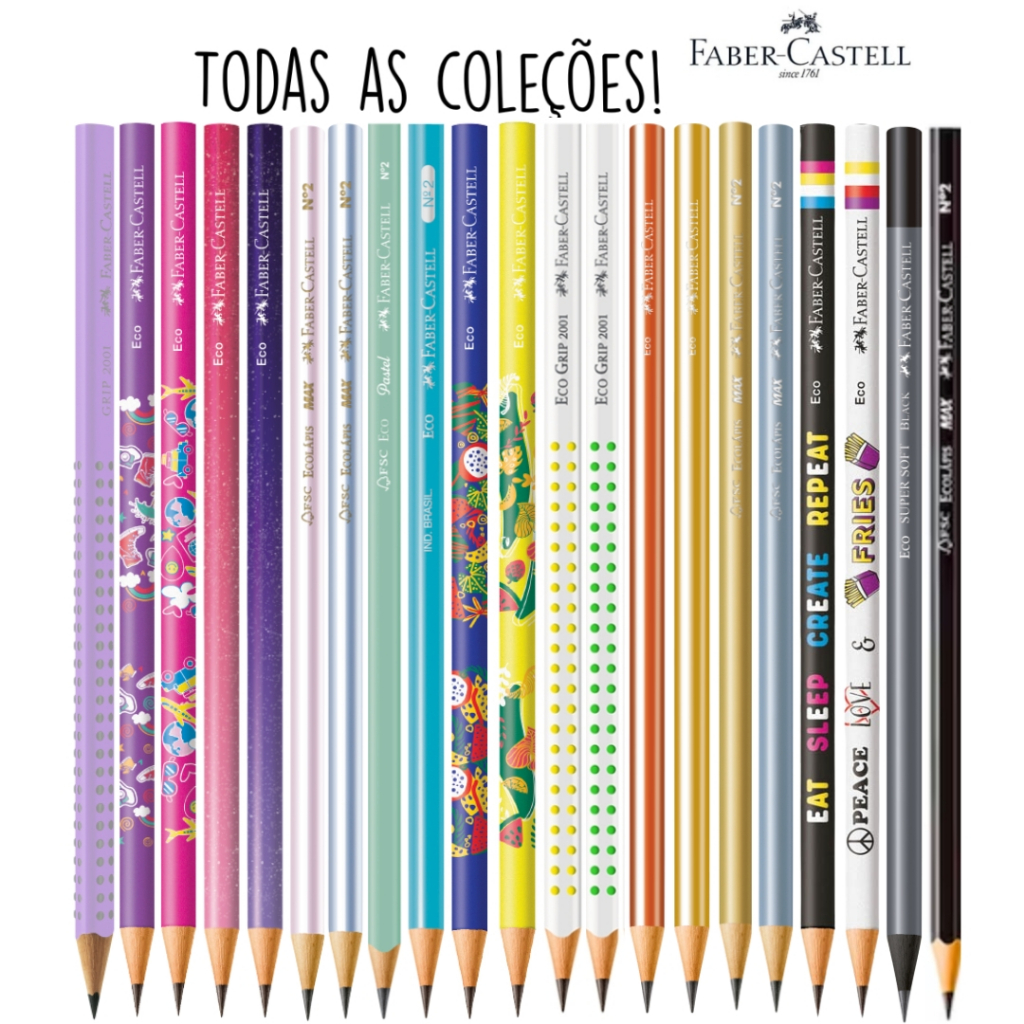 Lápis de Escrever Ecolápis Faber-Castell Kit c/4 Unidades | Shopee Brasil