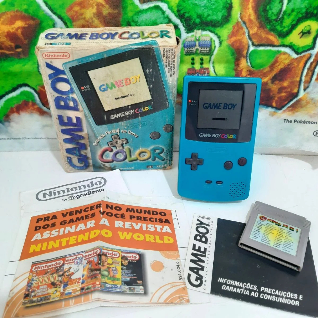 Nintendo Game Boy Color Teal (na Caixa Com Jogo) | Shopee Brasil