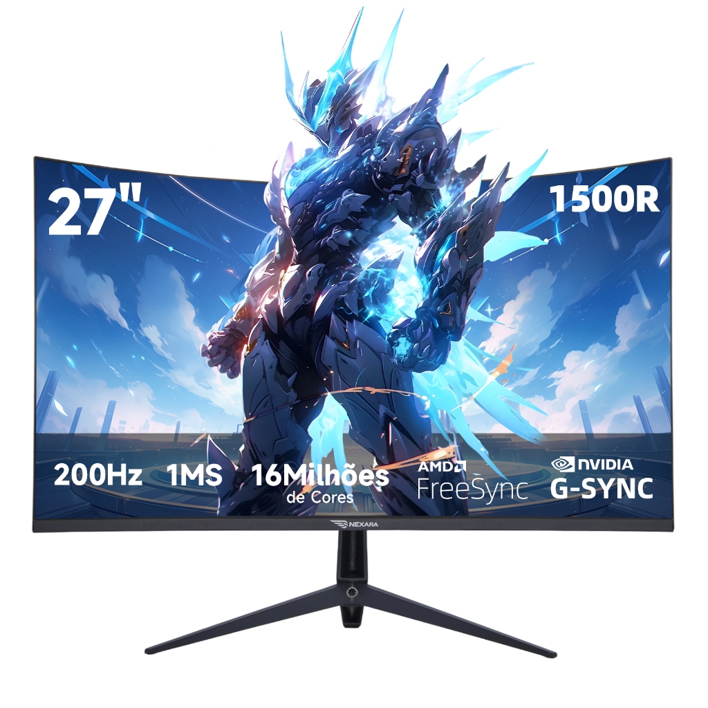 Monitor Gamer Curvo 27 Polegadas 200Hz - Tela VA 1ms, 99% sRGB ...