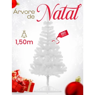 Arvore de Natal Branca 1,50 Metros 220 Galhos Pinheiro Luxo