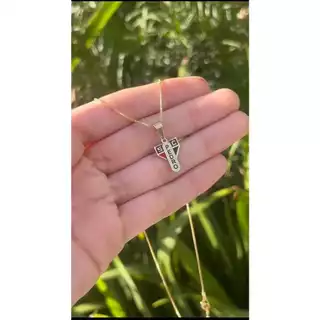 Colar Infantil Hipoalergênico Personalizado com Nome e Time Banhado a Ouro 18K