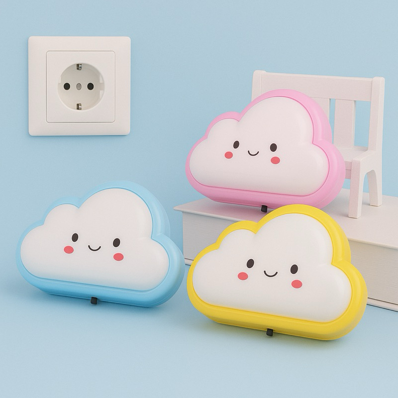 Abajur Quarto de Bebê - Luminária Infantil Led Tomada - Mini Luminária ...