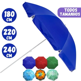 Guarda Sol Gigante 1,8m/2,0m/2,4m Todos Tamanhos Grande Em Aço Praia Piscina Verão Pesca Colorido
