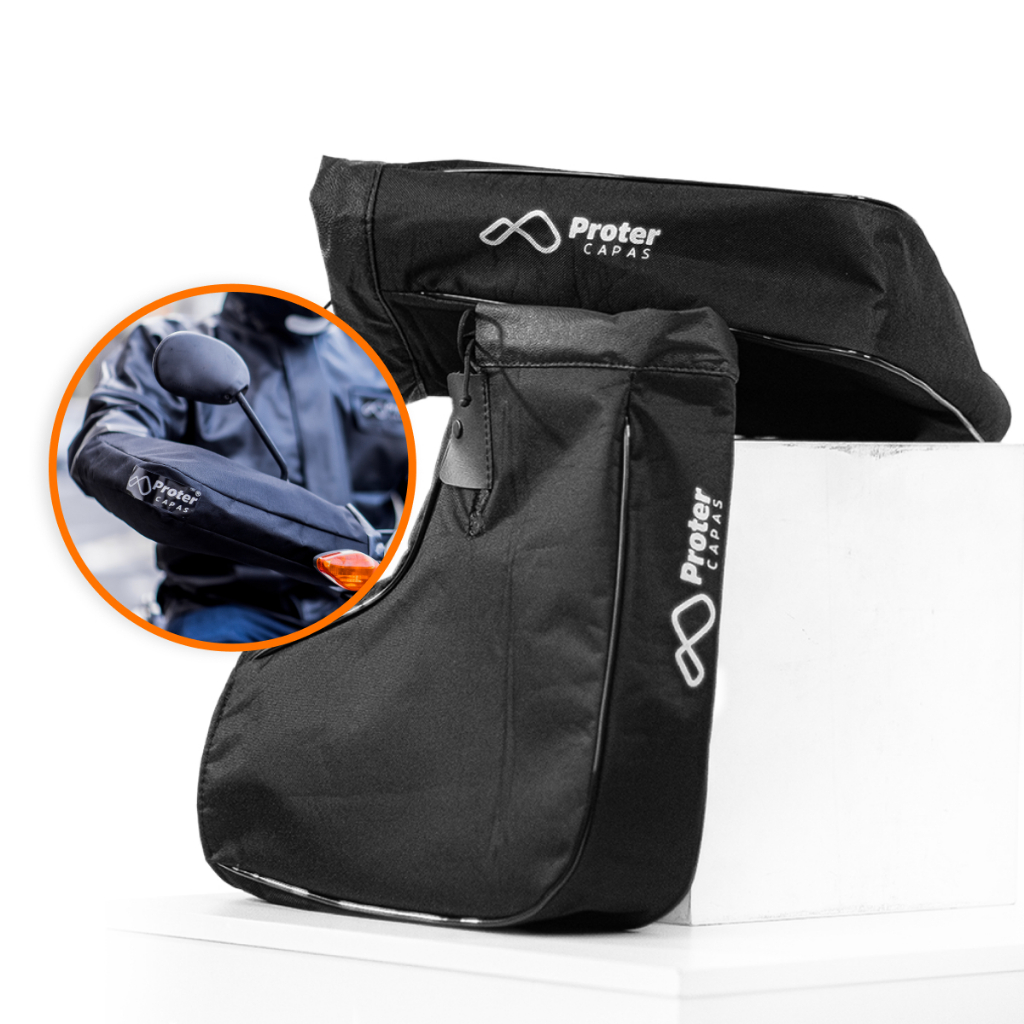 Luva Motociclista Impermeável Para Guidão Moto Polaina Fixa