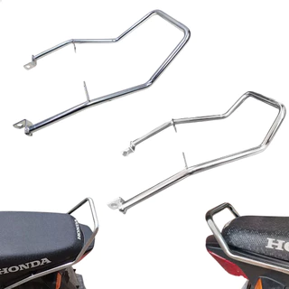 Alça Traseira Quadrada Cromada Alta ou Baixa Moto Pop 110i 2016 a 2025 em Oferta na Shopee