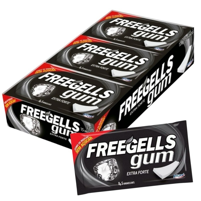 Chiclete Freegells Gum Extra Forte 15uni - Zero Açúcar Sem Glúten ...