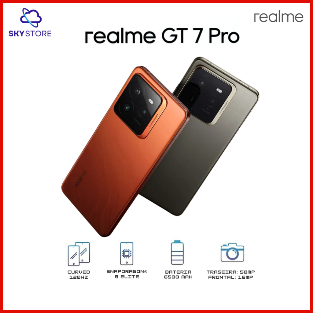 Realme GT7 PRO 5G 512GB Memória 12GB RAM, Processador Snapdragon 8