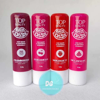Kit com 4  Lip Balm Color - com D-Pantenol + Vitamina Top Beauty em Oferta na Shopee