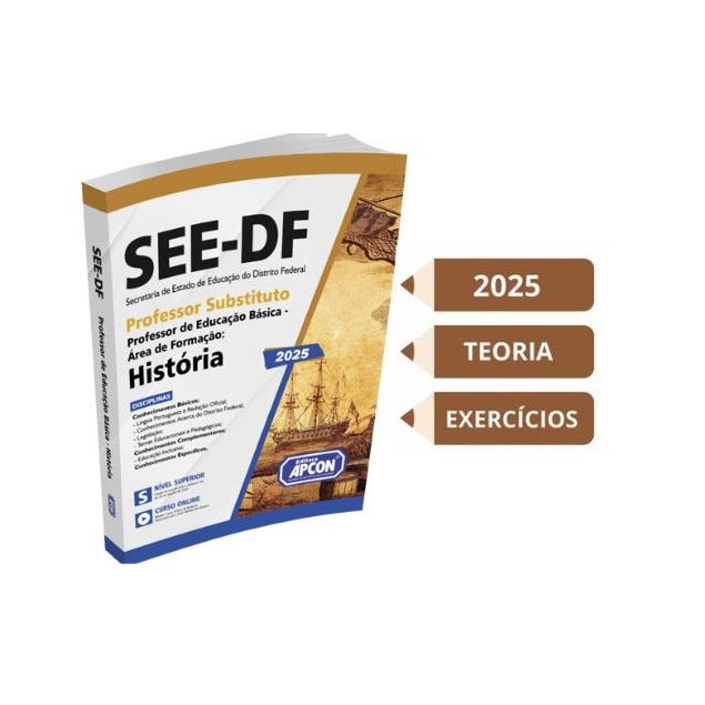 Apostila SEE-DF 2025 - Professor de Educação Básica - Área de Formação ...