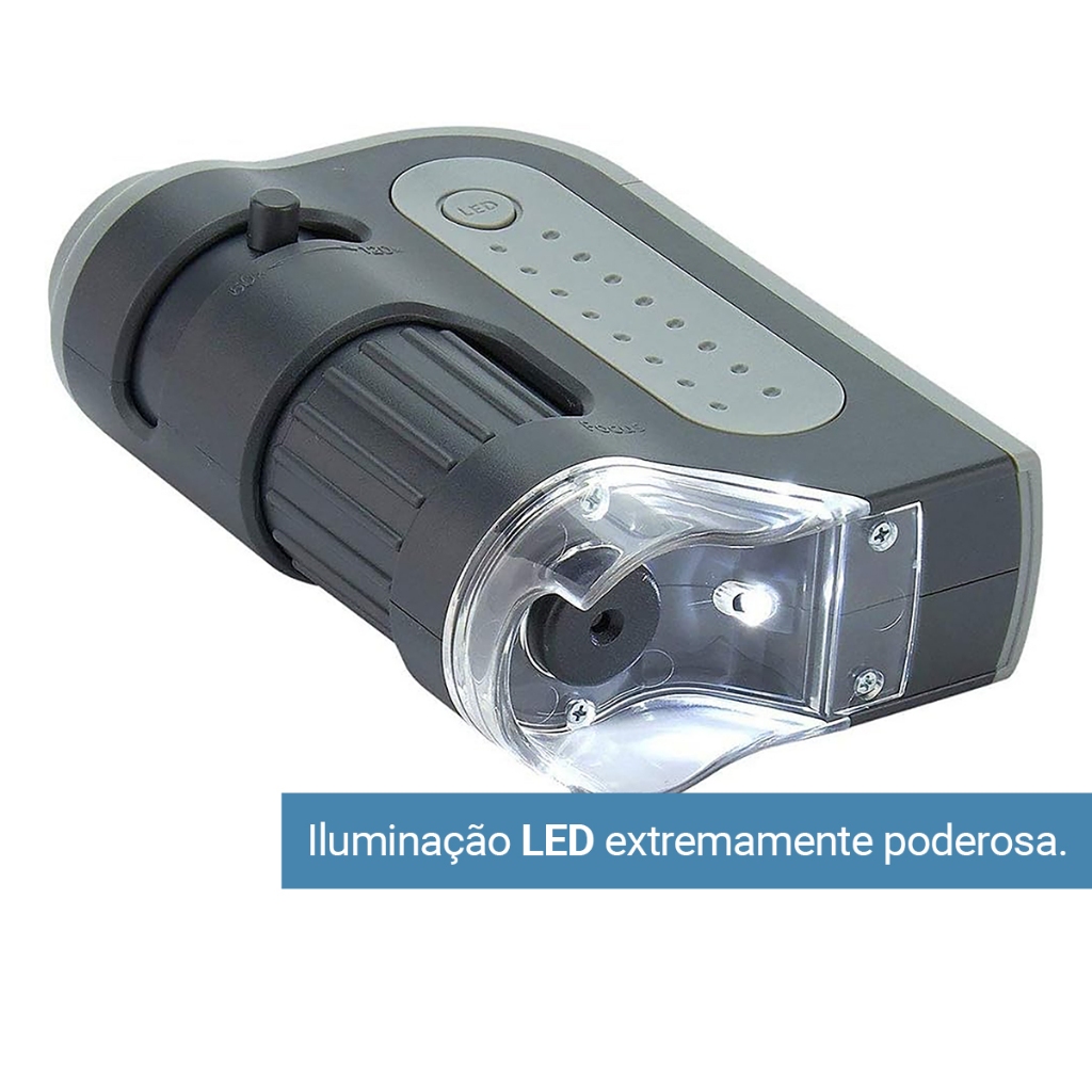 Microscópio De Bolso Microbrite Plus Com Led Zoom 60x-120x MM-300