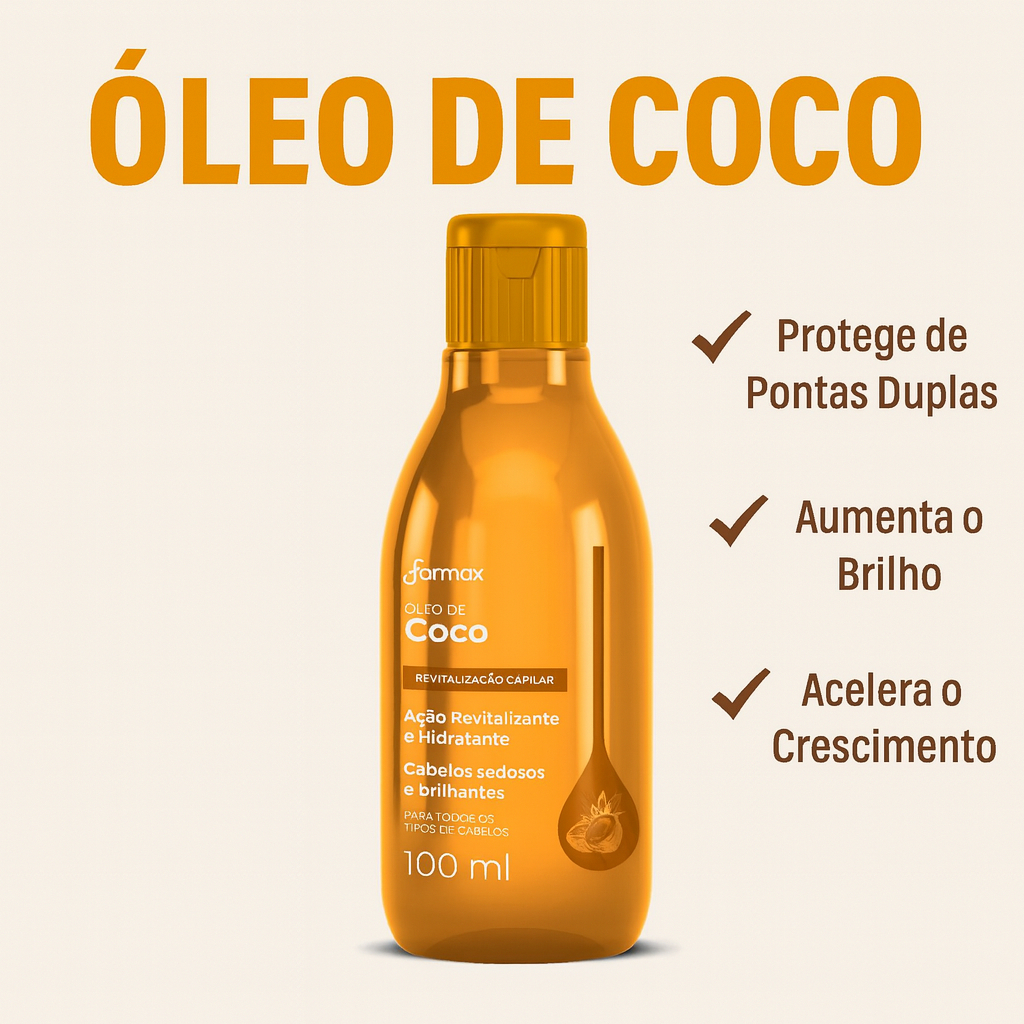 Óleo de Coco Corporal e Capilar Farmax 100 ML | Shopee Brasil