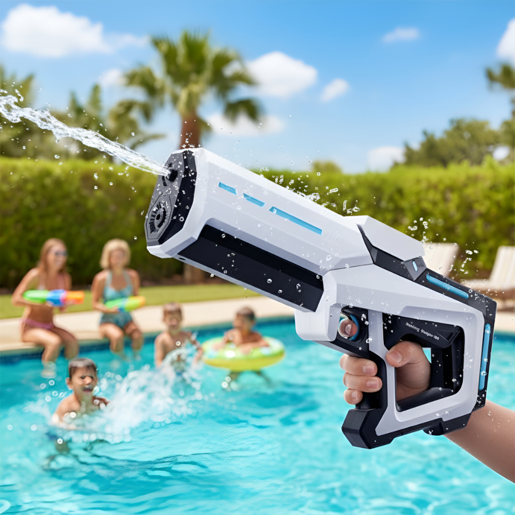 Pistola Arma de Água Elétrica Automática C/ Absorção de Água | Shopee ...