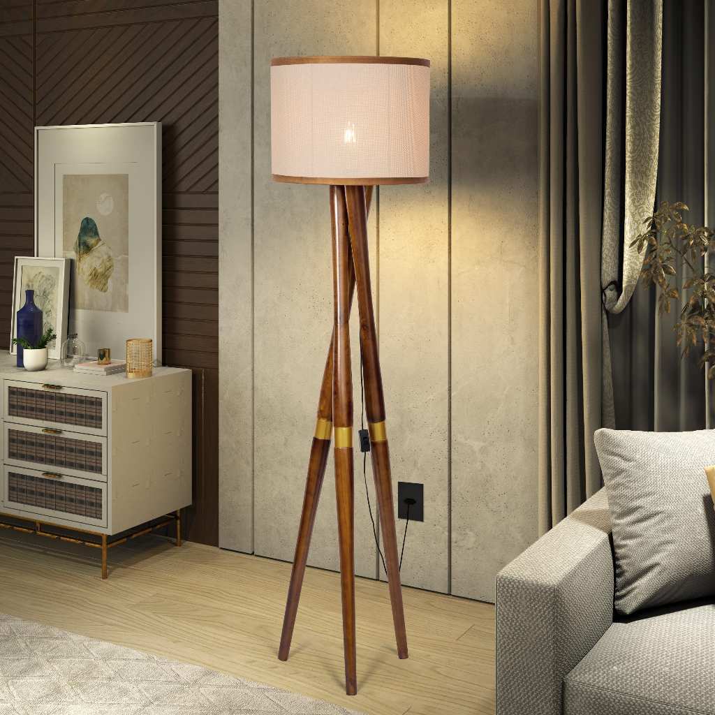 DMOB Luminaria De Chão Bellissíma – Com Detalhe Dourado Nos Pés e ...