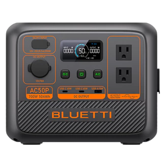 Bluetti AC50P Estação de Energia Portátil 500Wh 300W Energia Solar Compacta