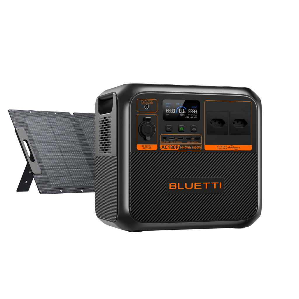 Gerador Solar Bluetti AC180P Portátil 1440Wh 1800W Energia Residencial