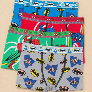 Kit 3 Cueca Box Boxer Algodão Moda Infantil Juvenil Conforto Herói Marvel Homem Aranha Batman Dc