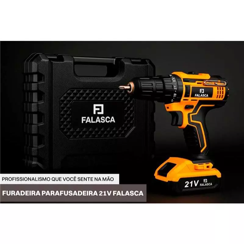 PARAFUSADEIRA E FURADEIRA A BATERIA PF21B2 21V COM DUAS BATERIAS F02 4979 - FALASCA - Imagem 4