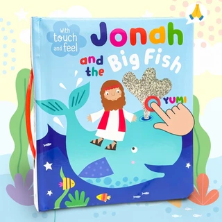 Livro Infantil Histórias Bíblicas Em Inglês Com Toque E Sinta - Jonah and the Big Fish | Bíblia do Bebê Sensorial em Oferta na Shopee