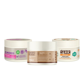 Kit Apice 3 Máscaras 300g África Baobá Cachos e Crespo Power Cronograma Capilar em Oferta na Shopee