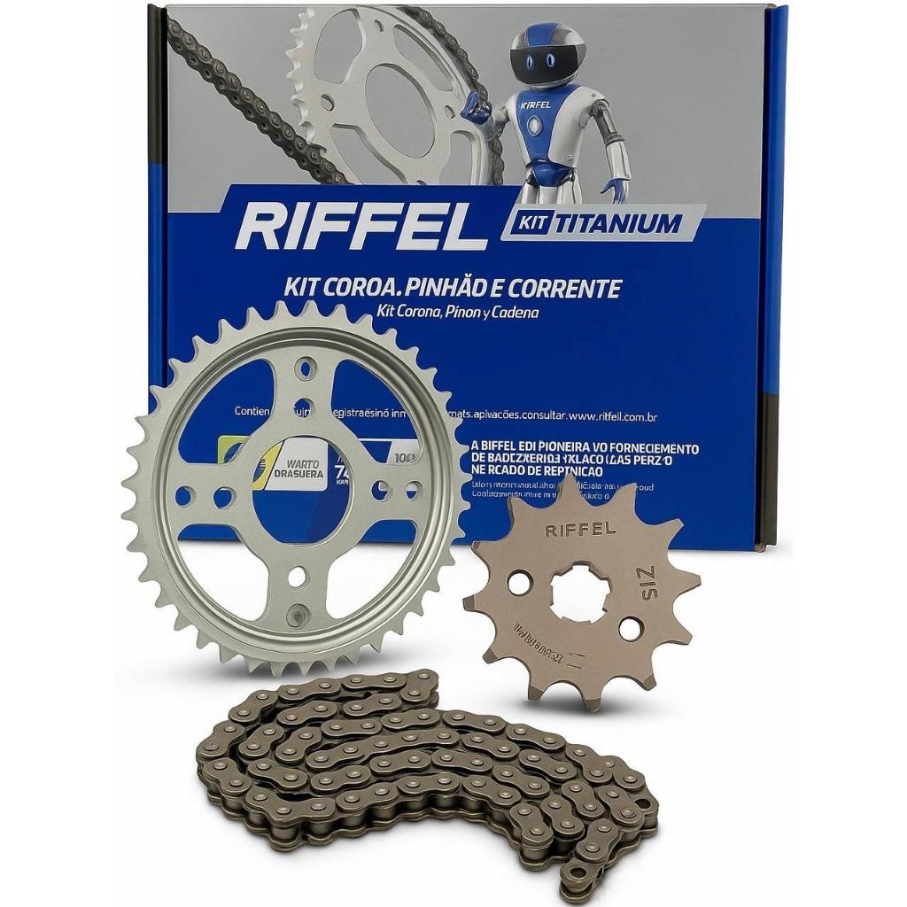 Kit Relação Transmissão Tração Honda Titan Fan Start 160 Riffel Aço ...