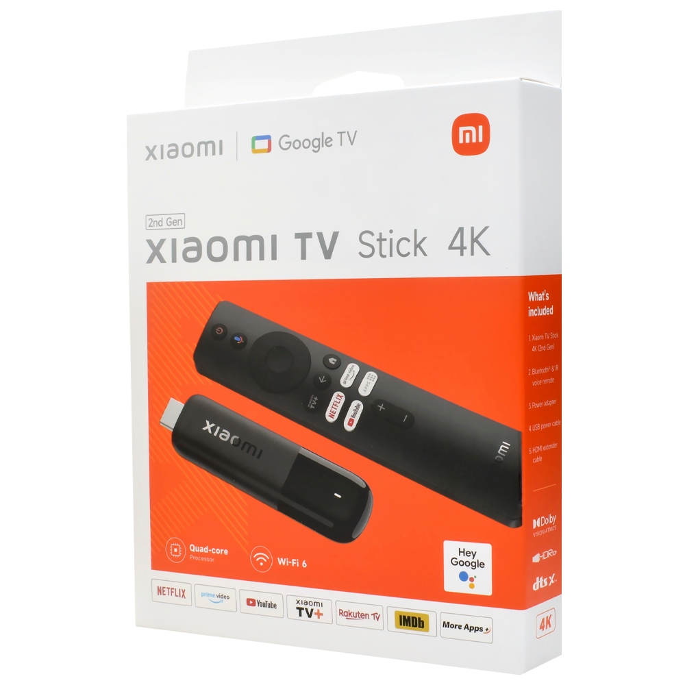 XIAOMI TV STICK 4K Ultra / HD 2ª GERAÇÃO - Preto (MDZ-33-AA) Wi-Fi 6 MEMÓRIA RAM 2GB Armazenamento 8GB