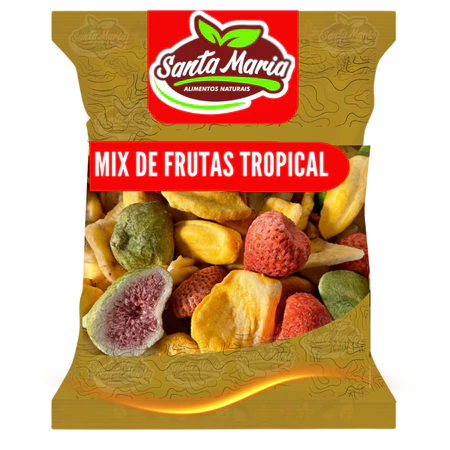 Mix Frutas Tropicais Desidratadas Chips 100% Natural - Snack Saudável