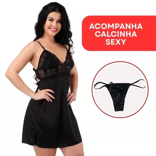 Camisola Feminina Sensual Curta Renda Com Calcinha Fio Sexy Renda no Busto Noite Verão Costa Aberta em Oferta na Shopee