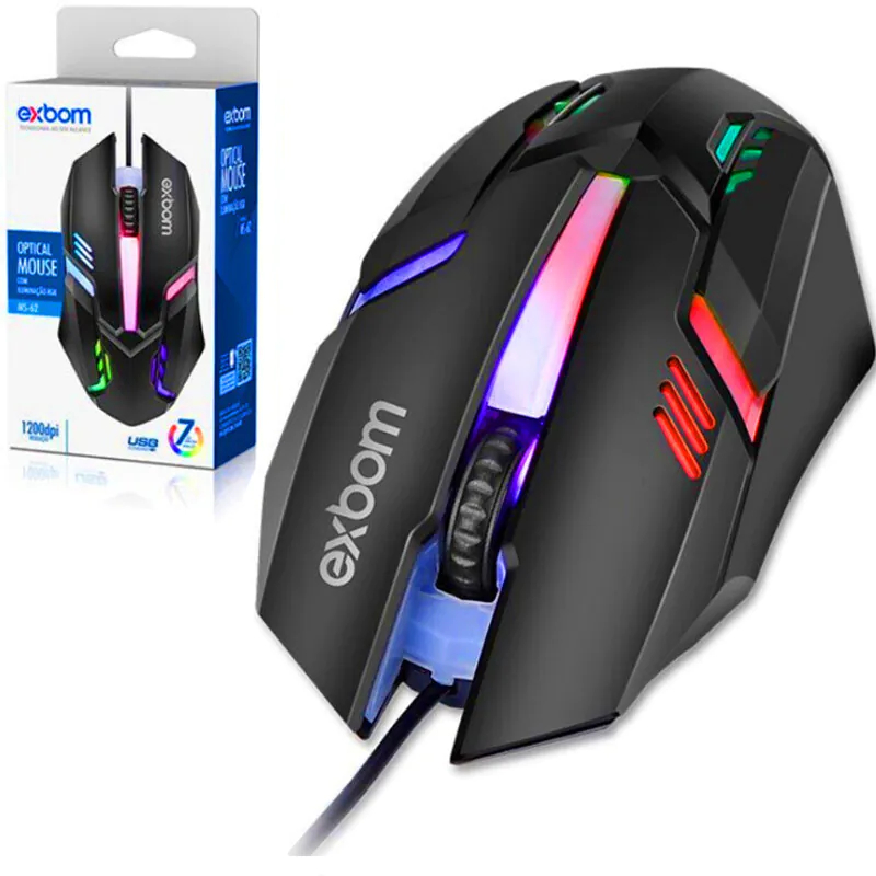 Mouse Gamer 4D Fighter FPS RGB ARGB Alto desempenho