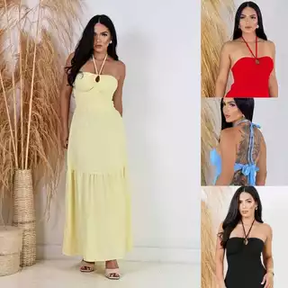 vestido longo feminino liso com 3 formas de usar a melhor preço .. em Oferta na Shopee